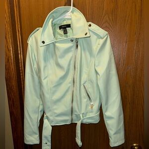 Mint Green Leather Jacket